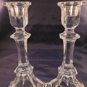 Pair of vintage 7 3/4" 24% lead crystal candlesticks